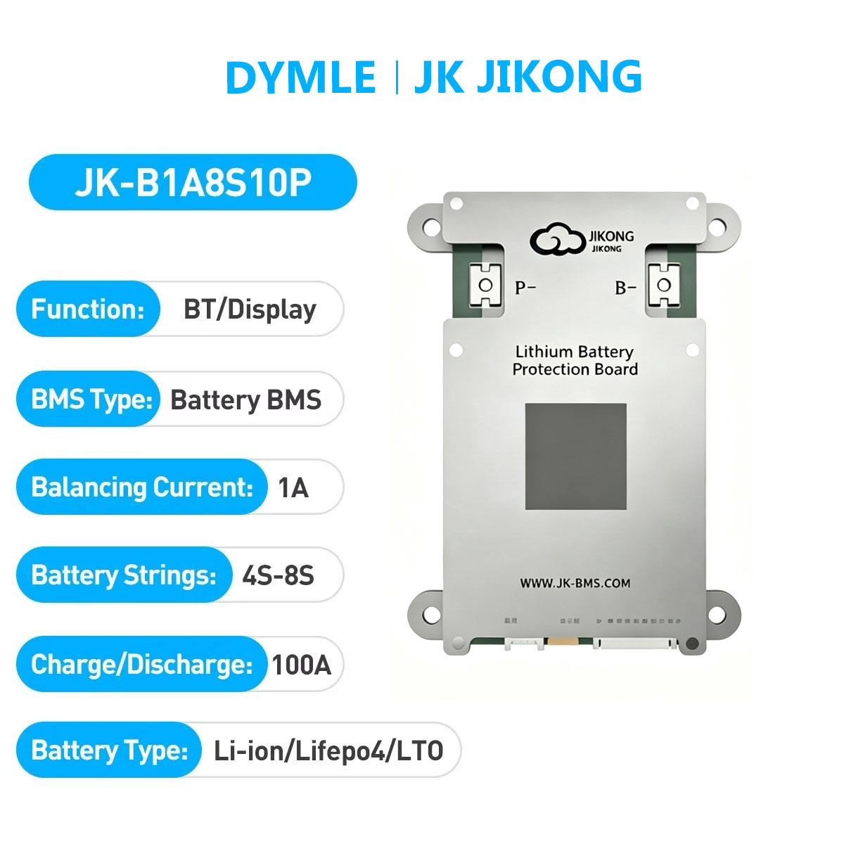 Lithium Battery 12V - JK JIKONG B1A8S10P BMS Activo Inteligente