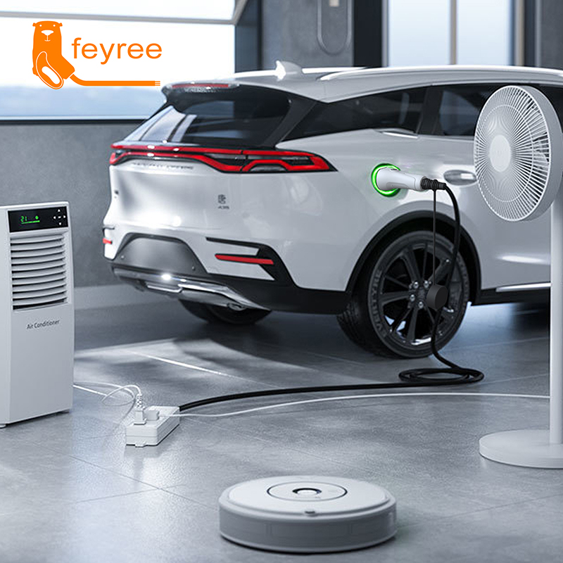 Cable Feyree V2L para coche el - Outdoor Power Station reseña y precio